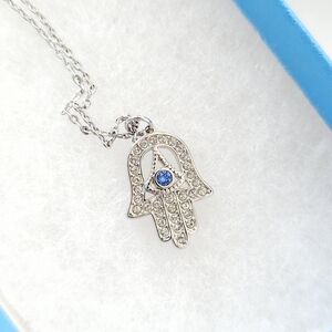 Touchstone Crystal Hamsa Necklace